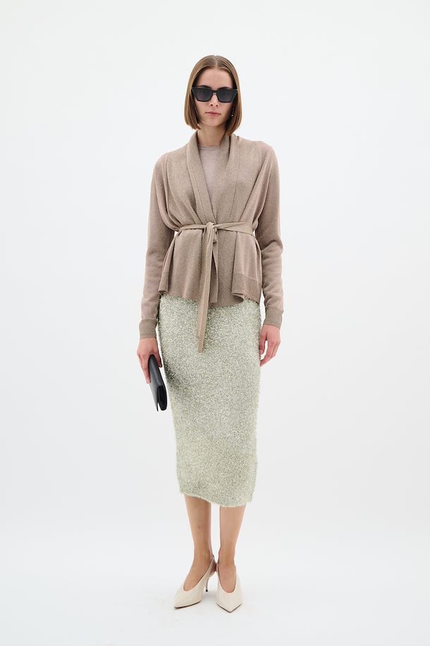 ThaniIW Short Cardigan Glitter Gold InWear