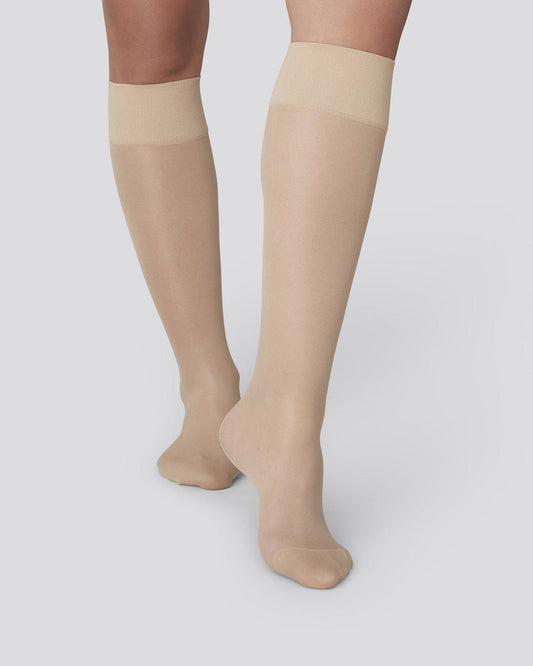 Bea Support Knee Highs Sand Swedish Stockings