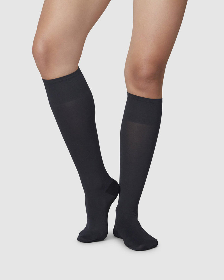 Irma Support Knee-Highs Black Swedish Stockings