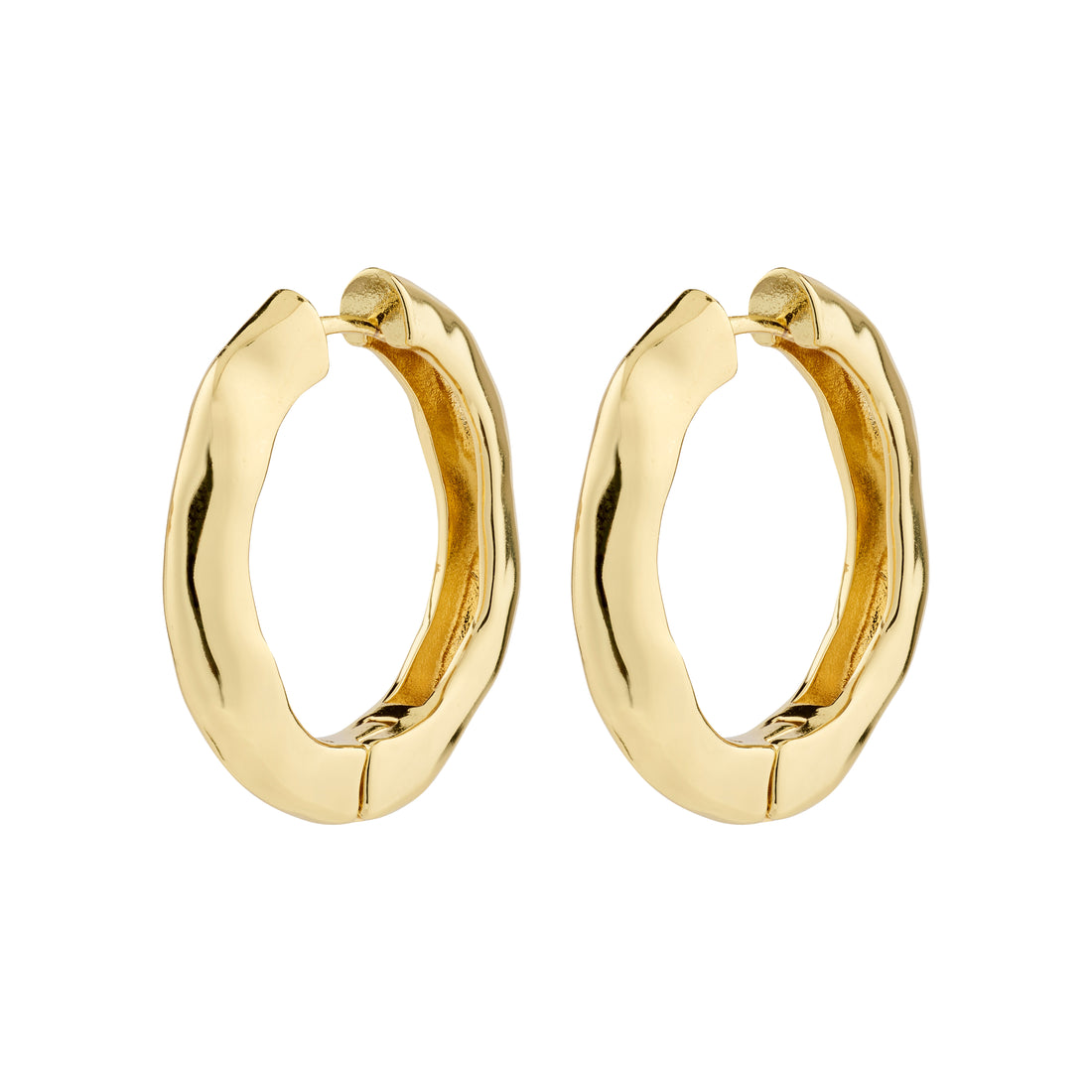 Believe Hoop Earrings Gold Pilgrim