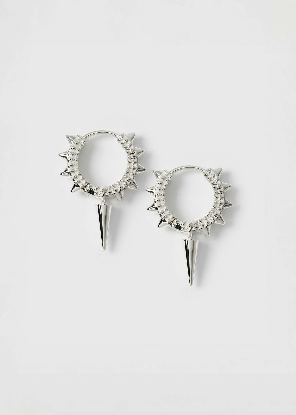 Harvey Heavy Spike Hoops Silver Syster P