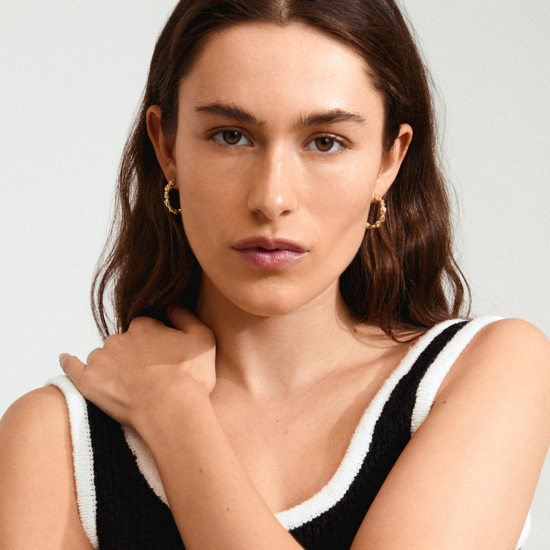 Tide Hoop Earrings Gold Pilgrim