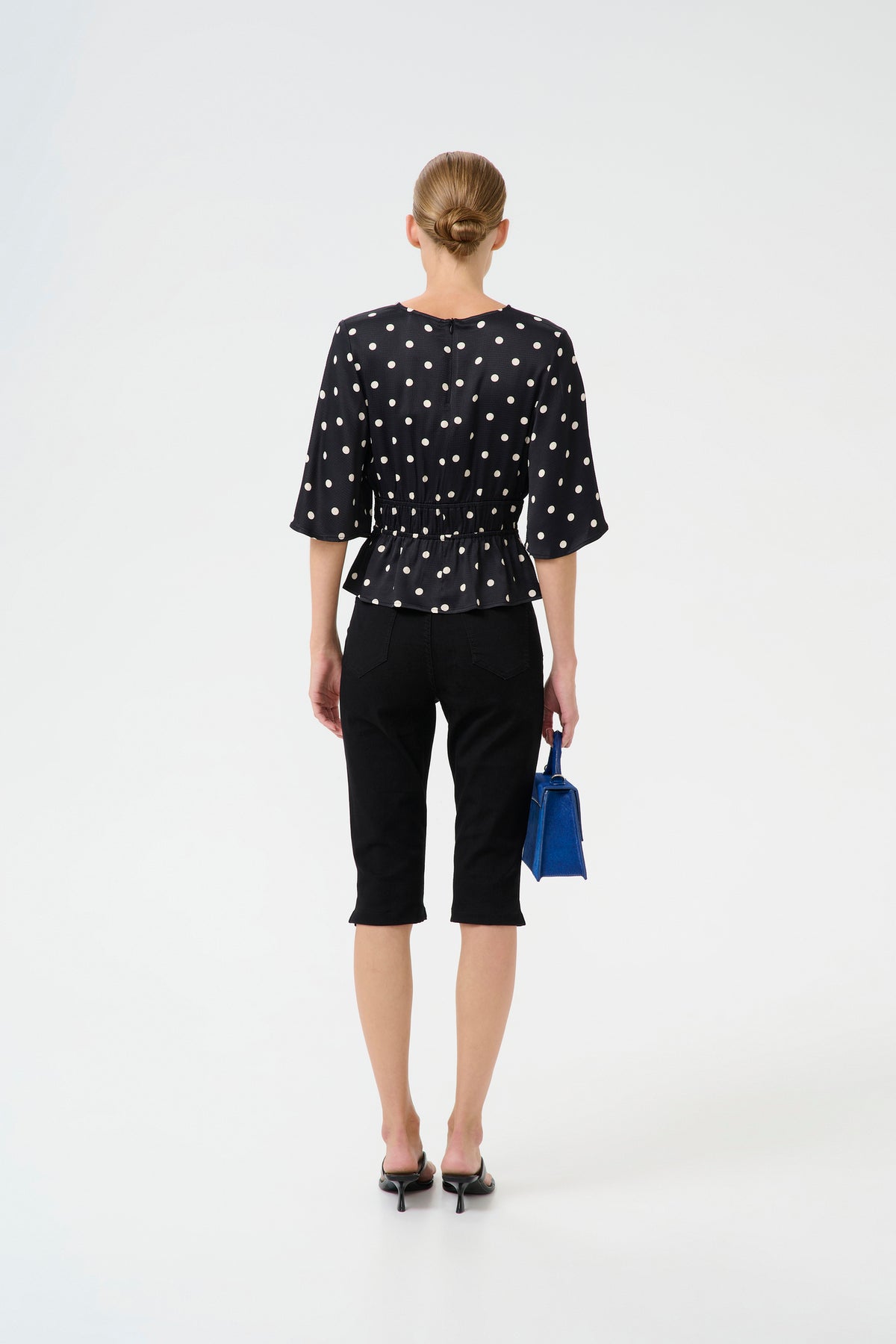 Dotta P Blouse Black with Egret Dots Gestuz