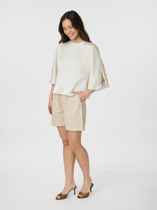 Liora Heavy Sateen Blouse Pearl Neo Noir