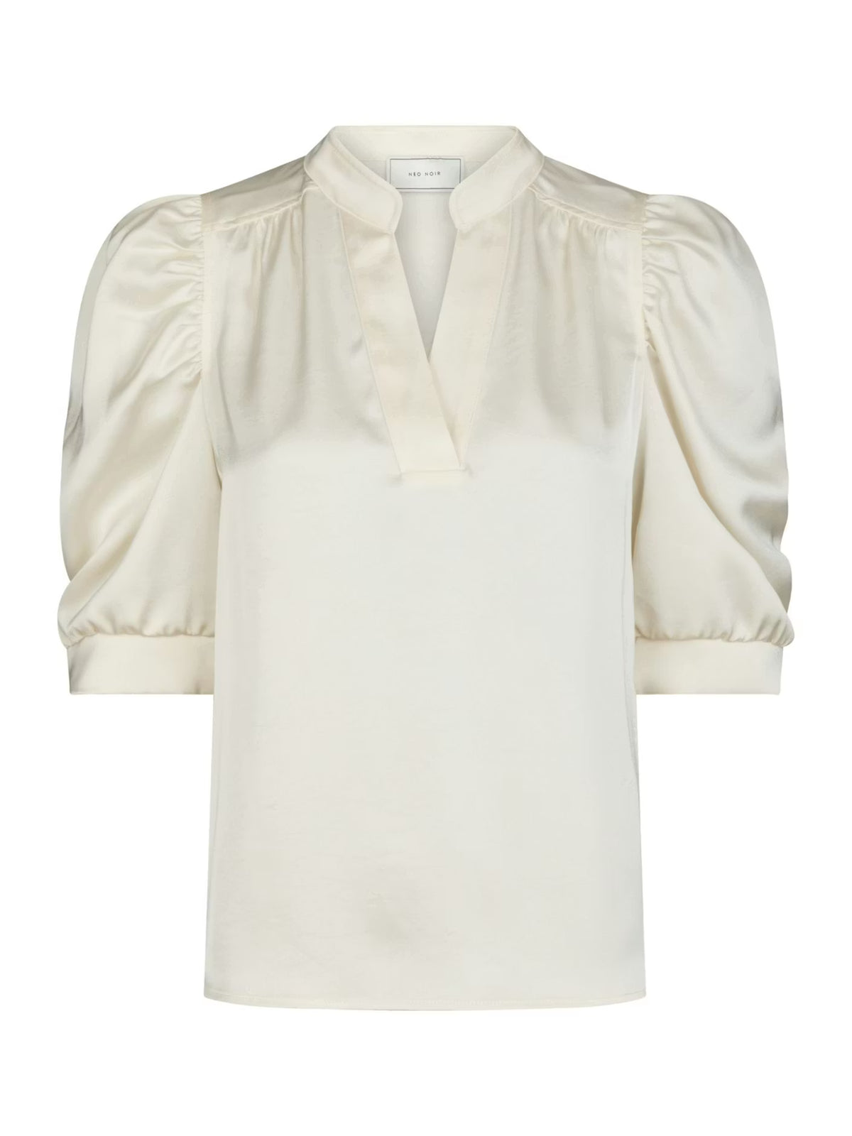 Roella Heavy Sateen Blouse Pearl Neo Noir