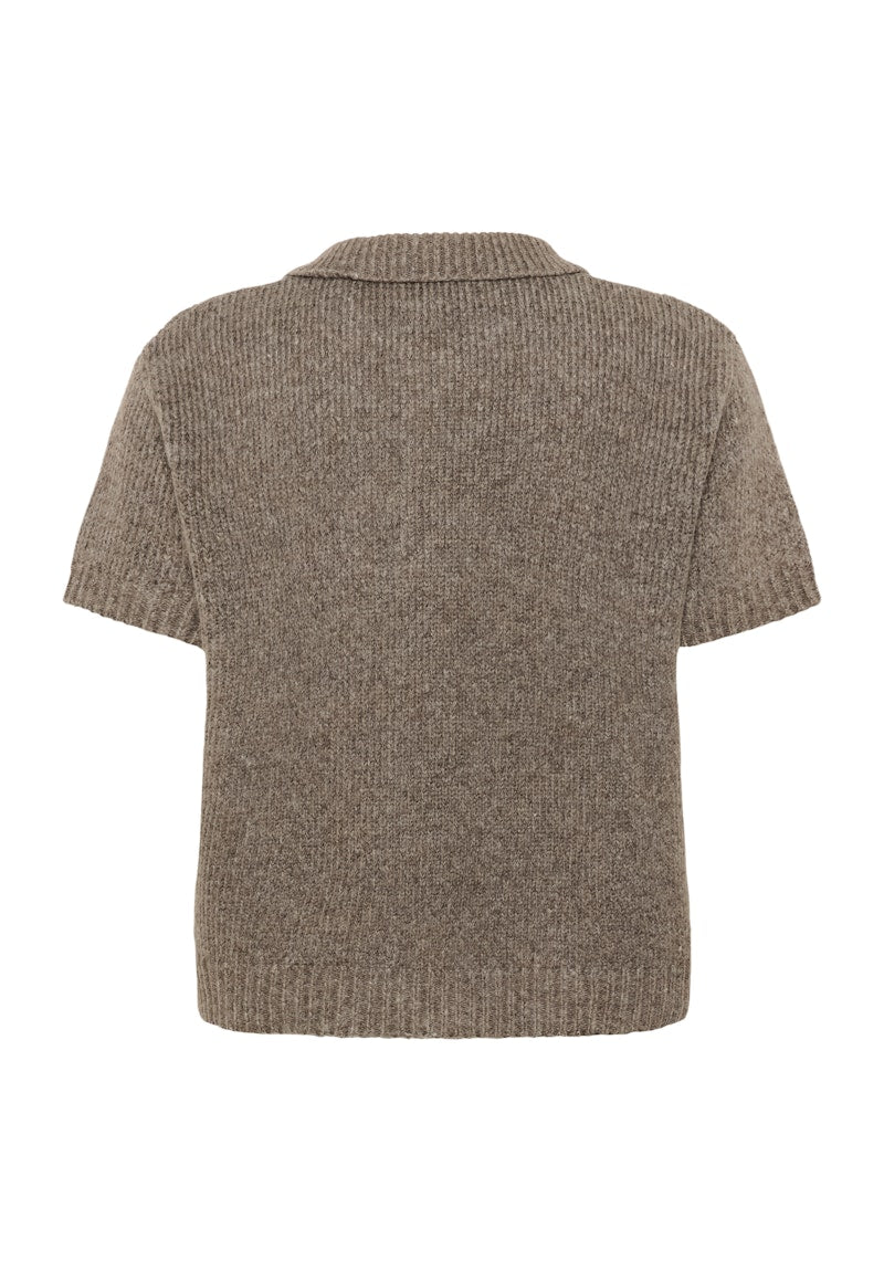 PalomaMW Knit Polo SS Brown Melange My Essential Wardrobe