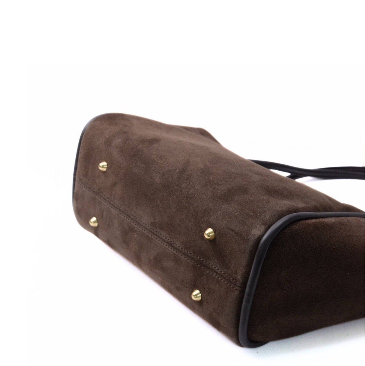 Florence XL Suede Leather Bag Dark Brown Latalia