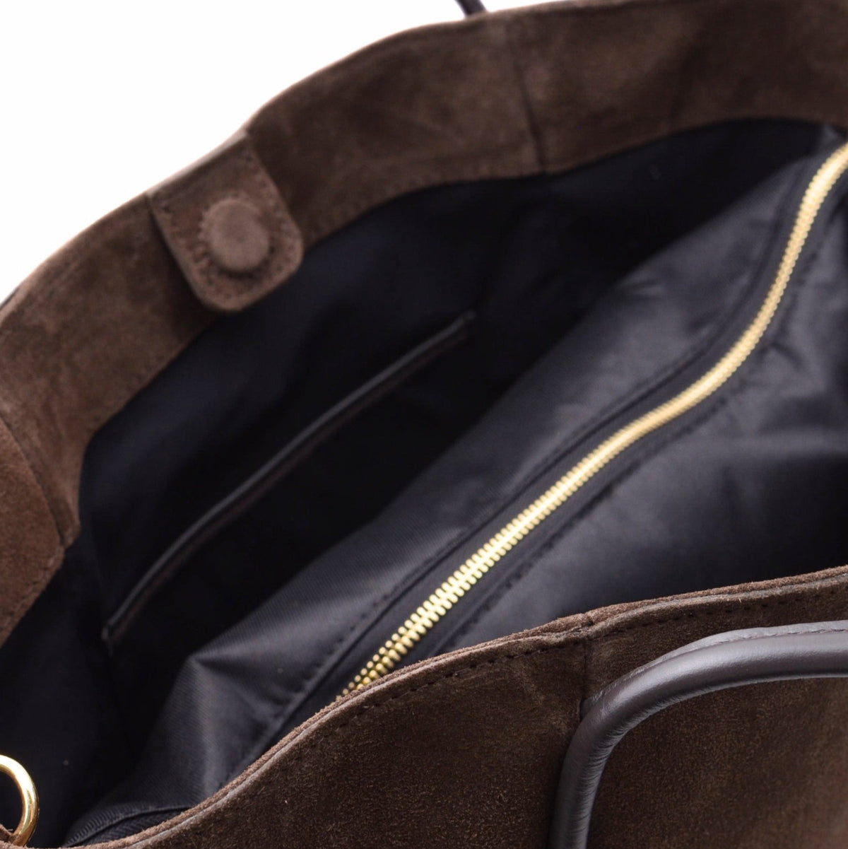 Florence XL Suede Leather Bag Dark Brown Latalia