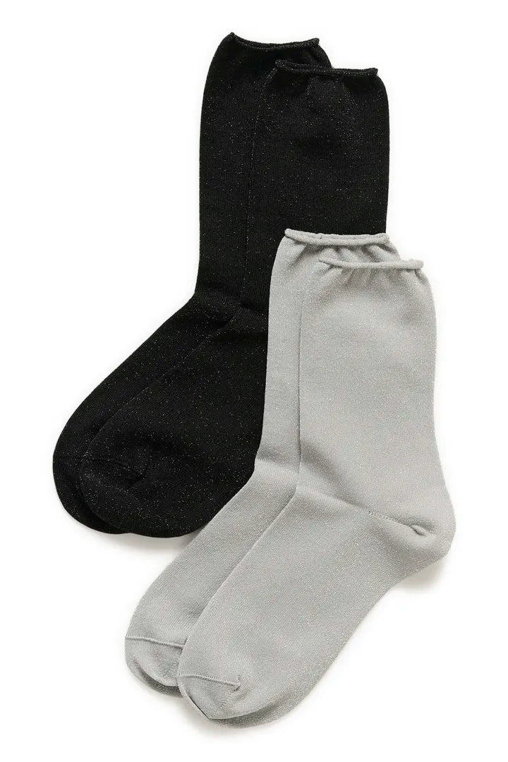 CozyIW Glitter Socks Multi Black/Silver InWear