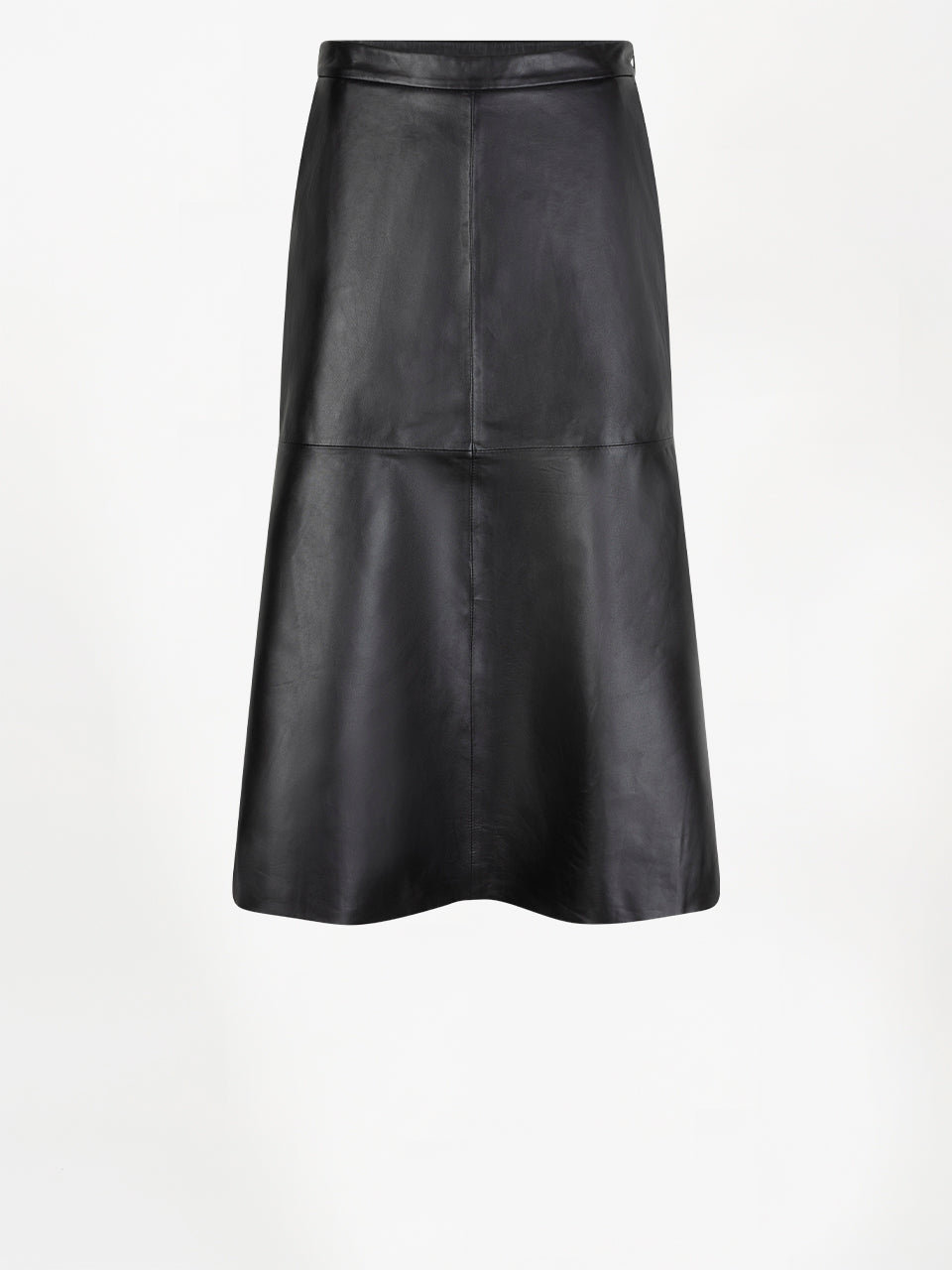 Colleen Flared Leather Skirt Raven Dante6