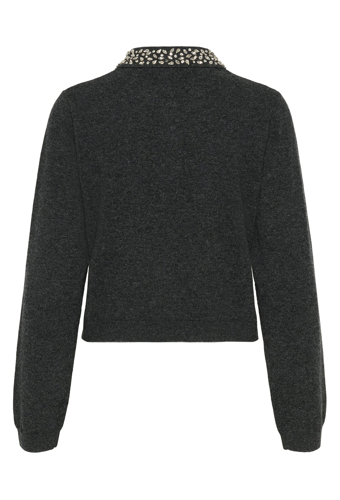Manzi Deco Polo Pullover Deep Graphite Gestuz