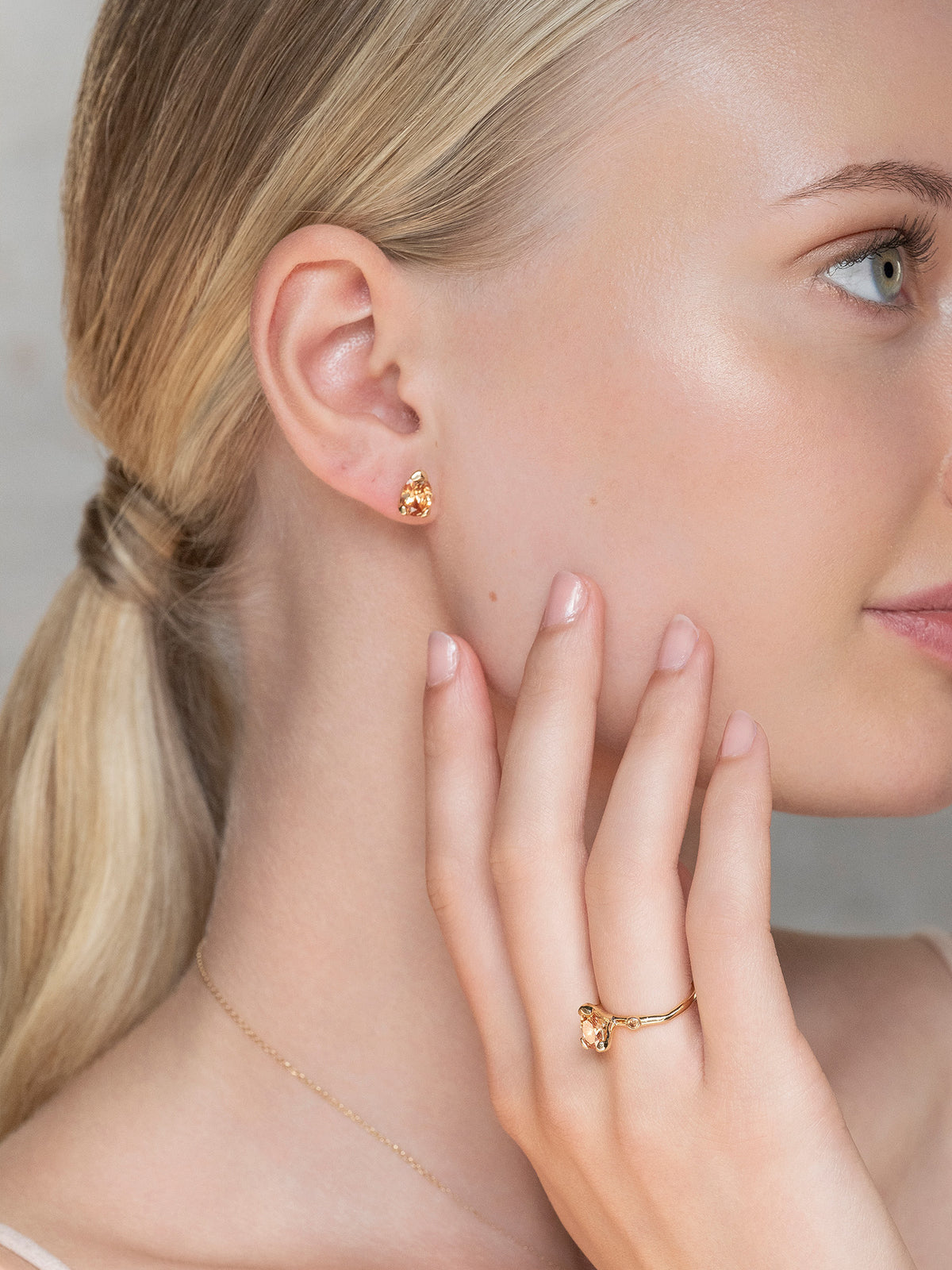 Embla Stud Earrings Orange Ylva Li