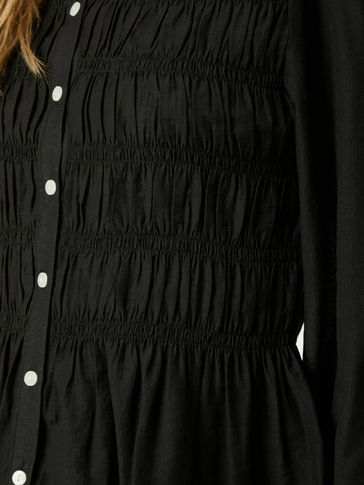 Mocca Smock Blouse Black Neo Noir