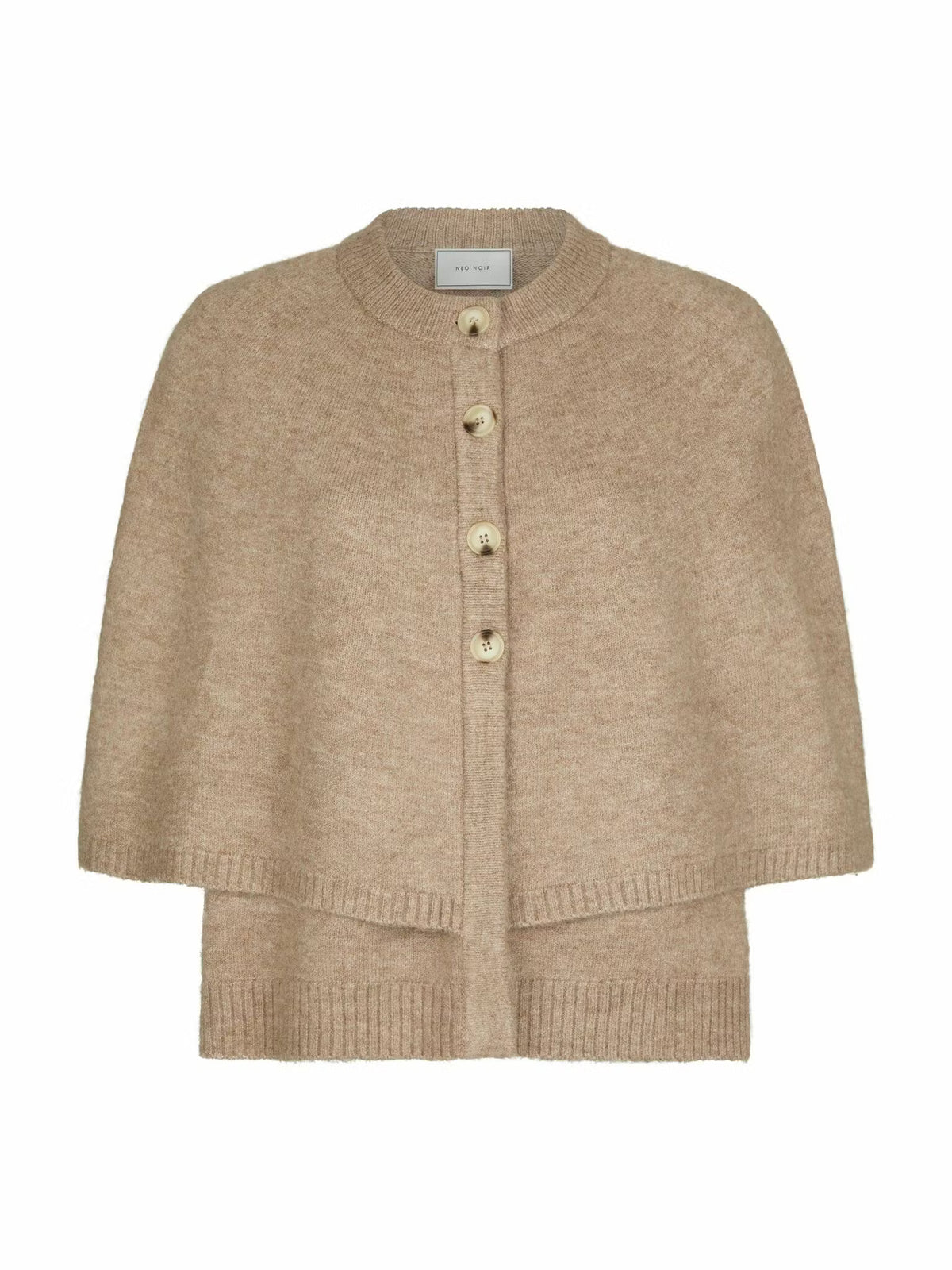 Josei Double Knit Cape Beige Melange Neo Noir