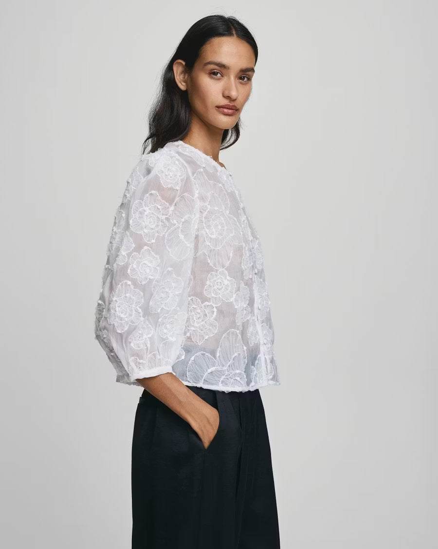 Ismene 3/4 Shirt EMB Bright White MSCH