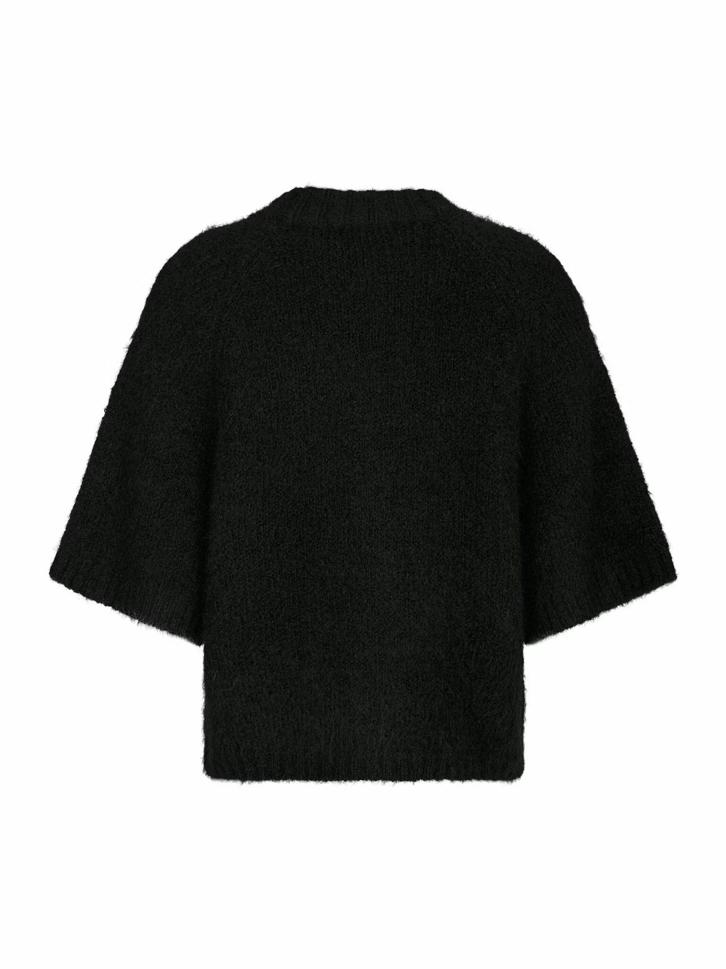 Benuta Fluffy Knit Cardigan Black Neo Noir