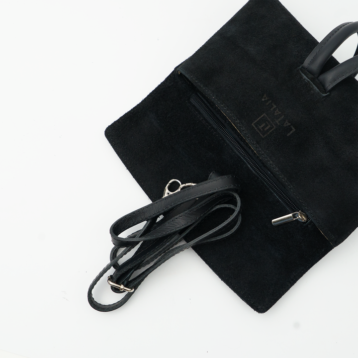 Barletta Suede Clutch Black Latalia