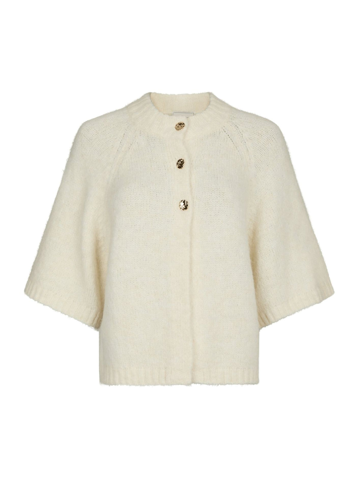Benuta Fluffy Knit Cardigan Off White Neo Noir