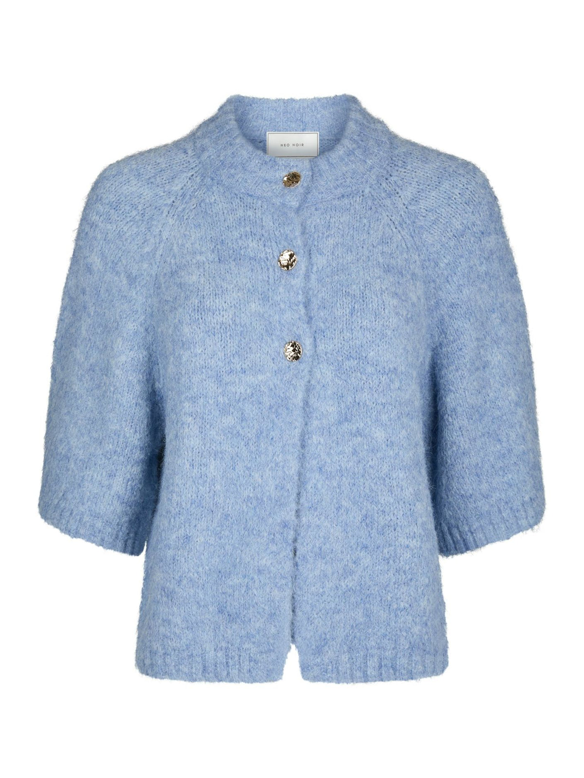 Benuta Fluffy Knit Cardigan Dusty Blue Neo Noir