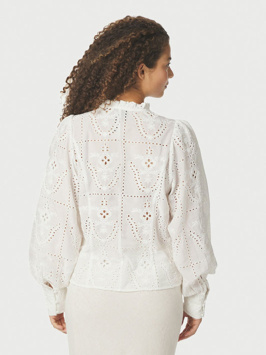 Gilda Embroidery Blouse White Neo Noir