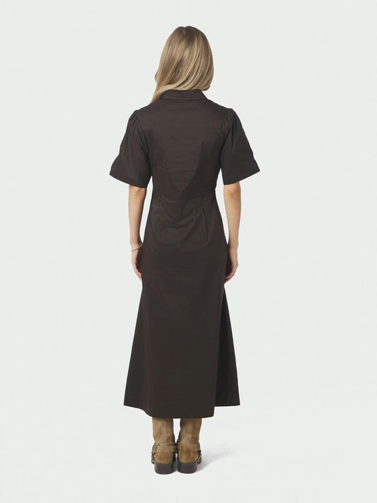 Baia Poplin Dress Chocolate Brown Neo Noir