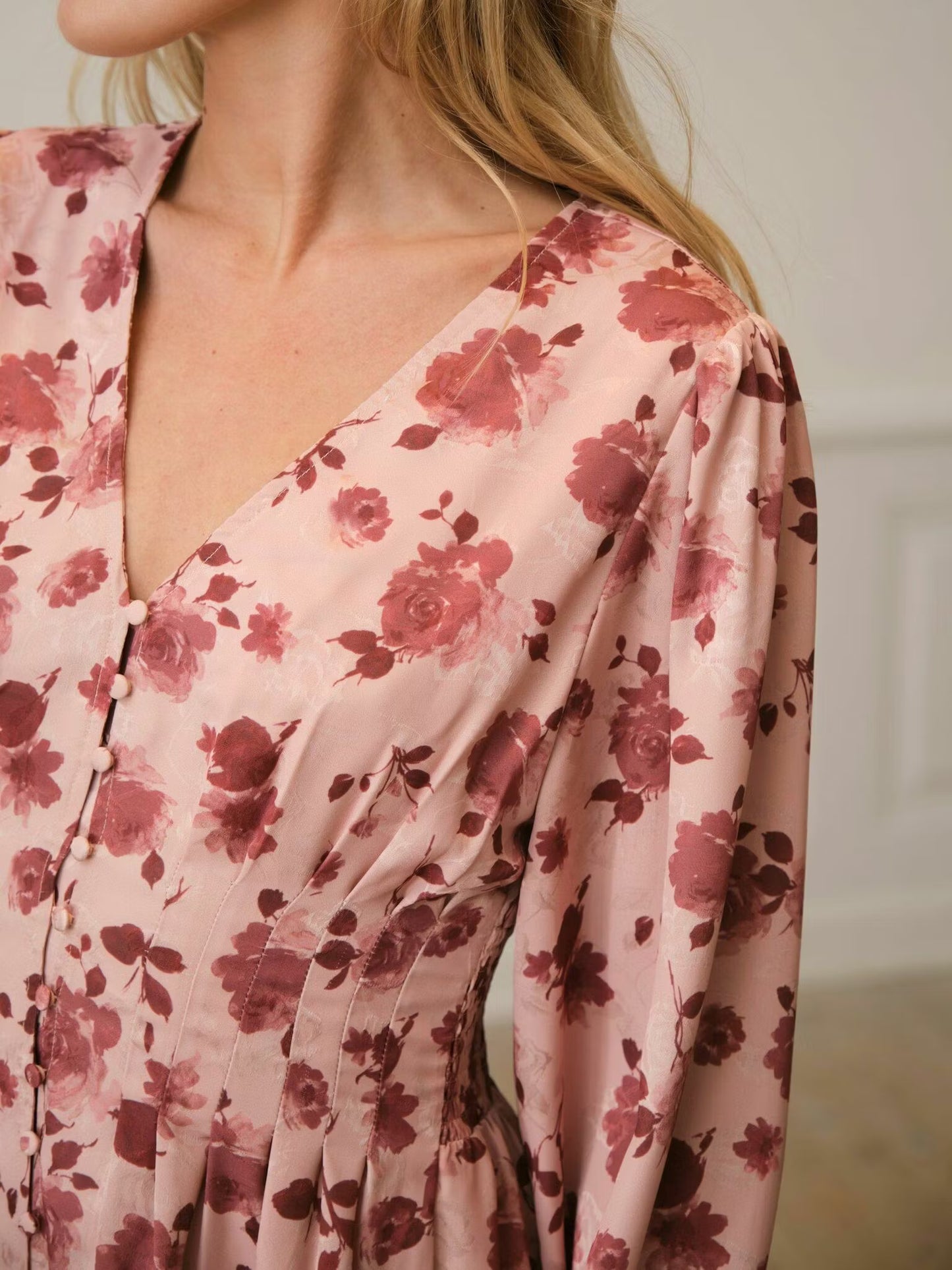 Jellie Print Dress Dusty Rose Neo Noir