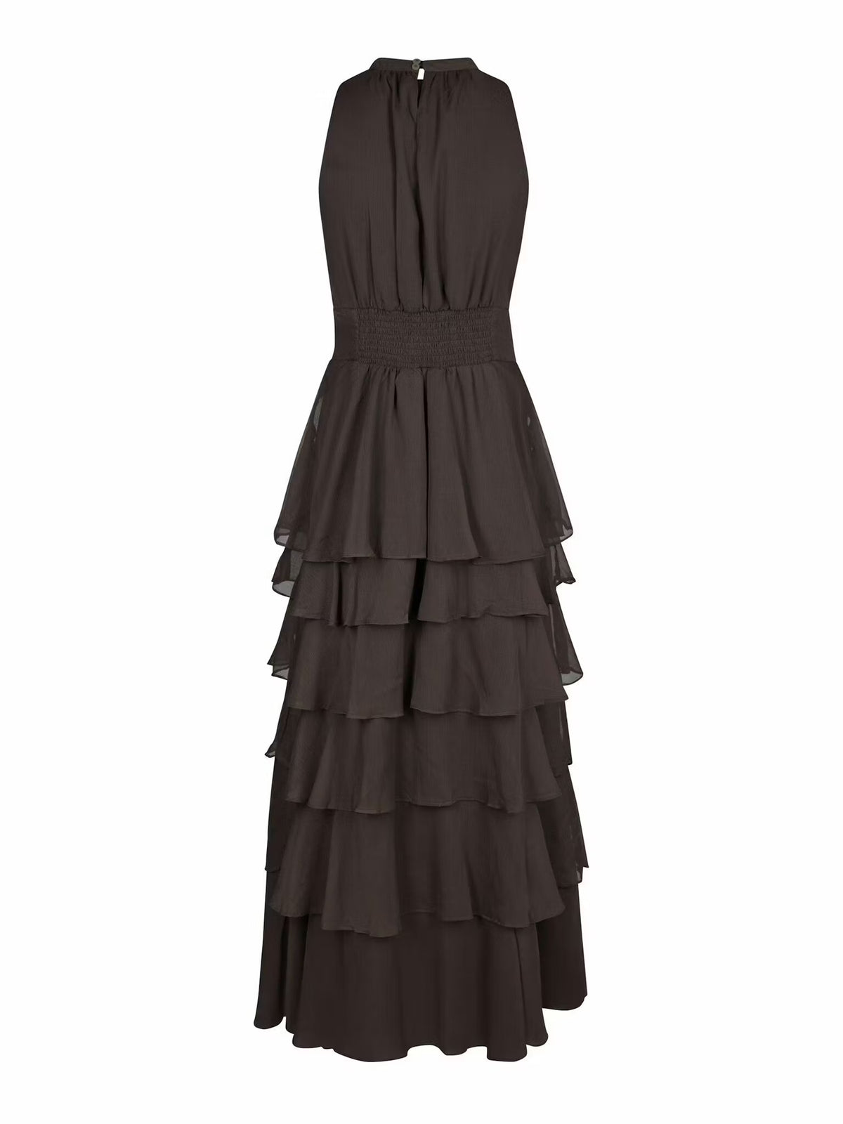 Marli Solid Chiffon Dress Dusty Brown Neo Noir