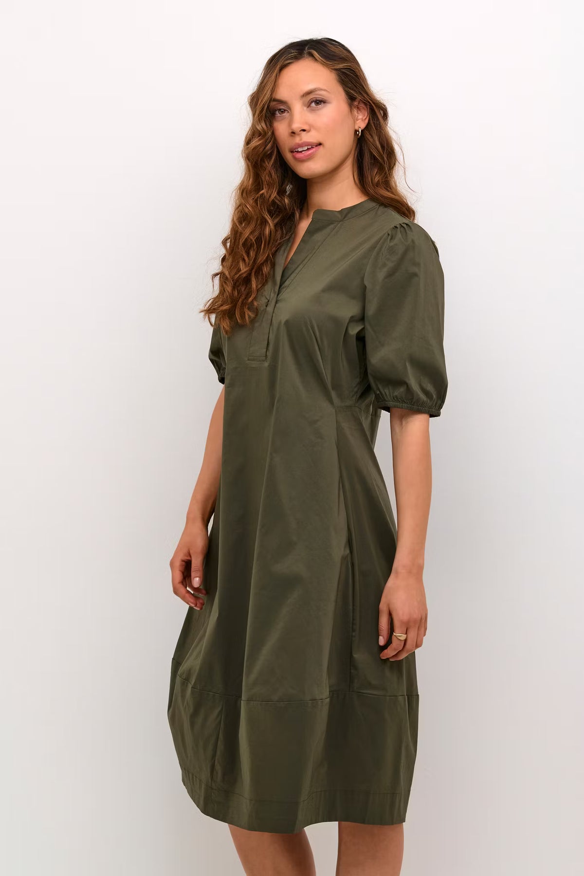 Antoinett SS Placket Dress Burnt Olive Culture