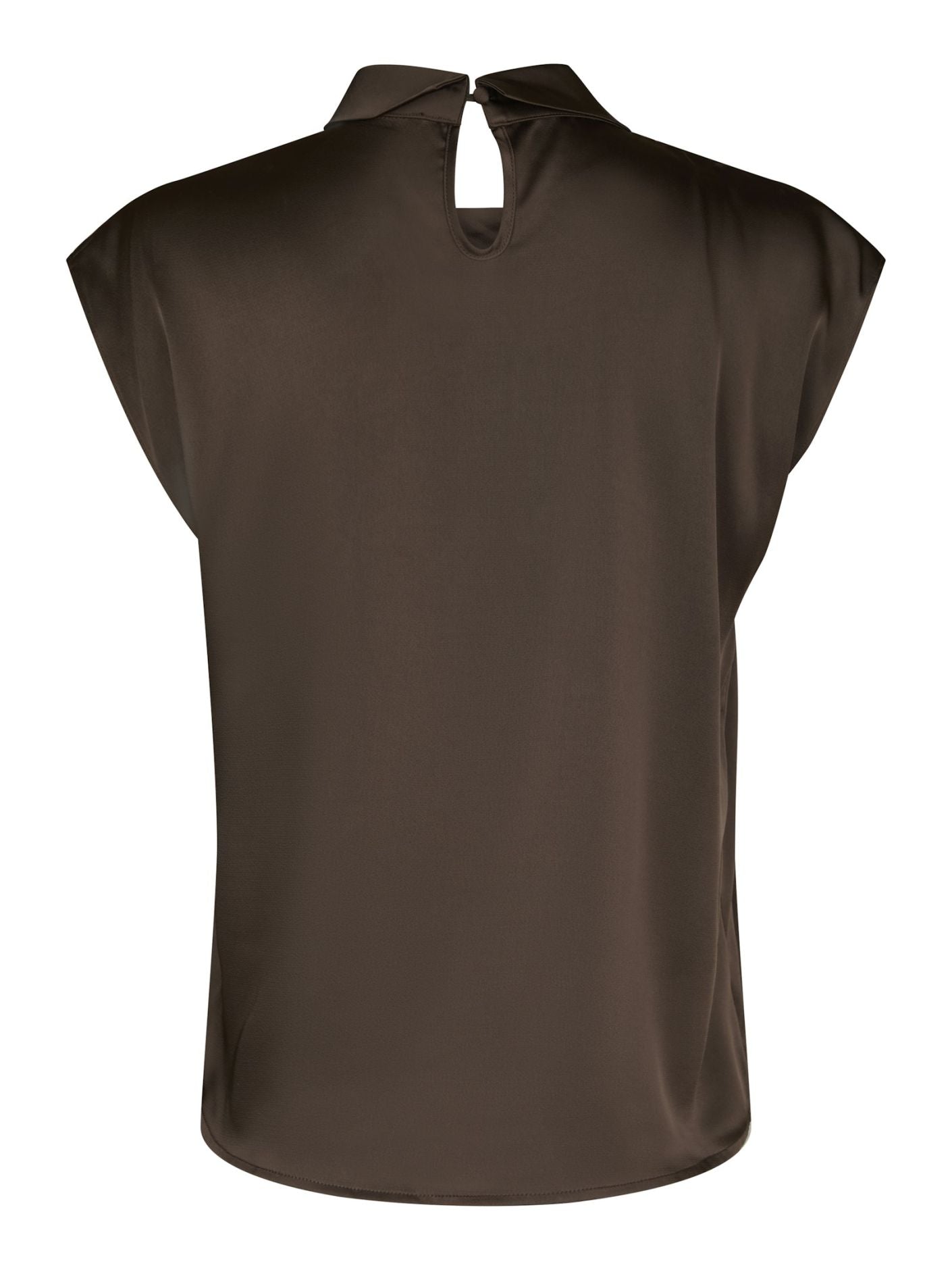 Fleur Drapy Satin Blouse Dark Brown Neo Noir