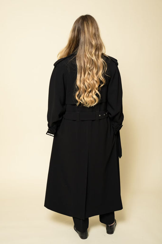 Draped Trench Coat Black Filippa K