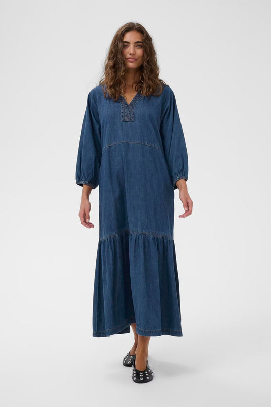 Lava Arpa Long Dress Dark Blue Wash Culture