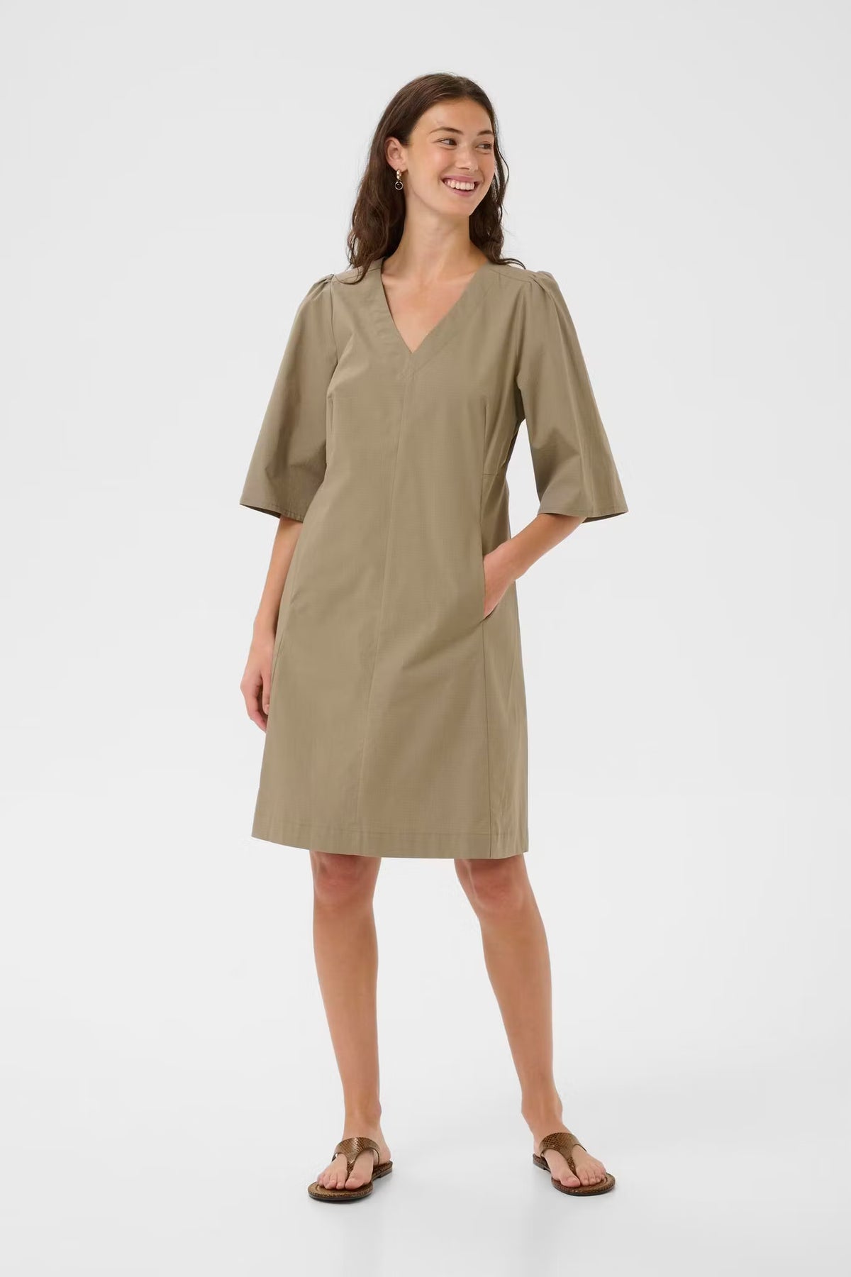 Bendine Dress Dusky Green Culture