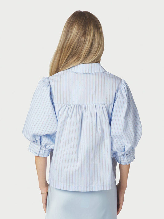 Etta Stripe Stone Shirt Light Blue Neo Noir