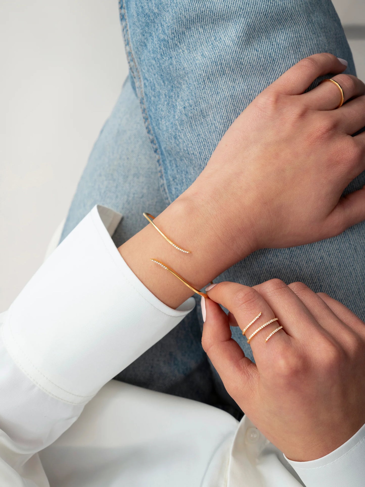 Sparkle Wrap Bangle Gold Syster P