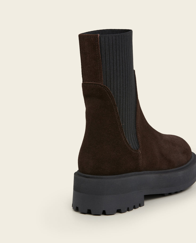 Aurora Chocolate Suede Flattered