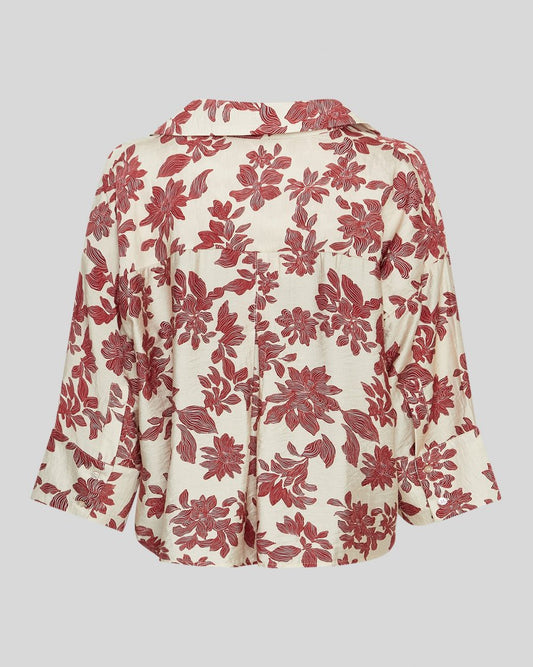 Vildana 3/4 Shirt AOP Rhubarb Flower MSCH