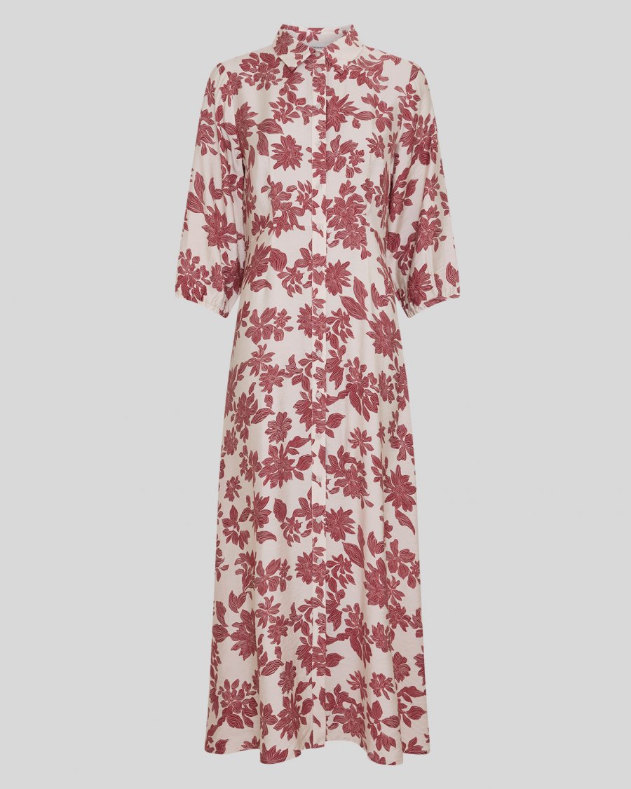 Vildana 3/4 Shirt Dress AOP Rhubarb Flower MSCH
