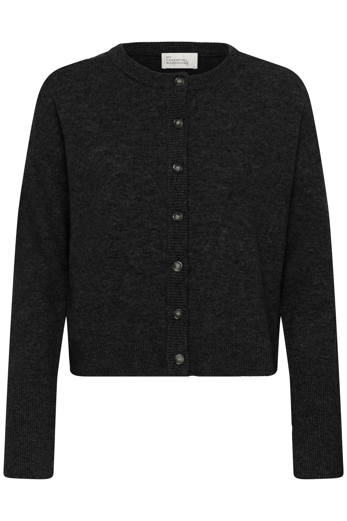 13 The Knit Cardigan Dark Grey Melange My Essential Wardrobe