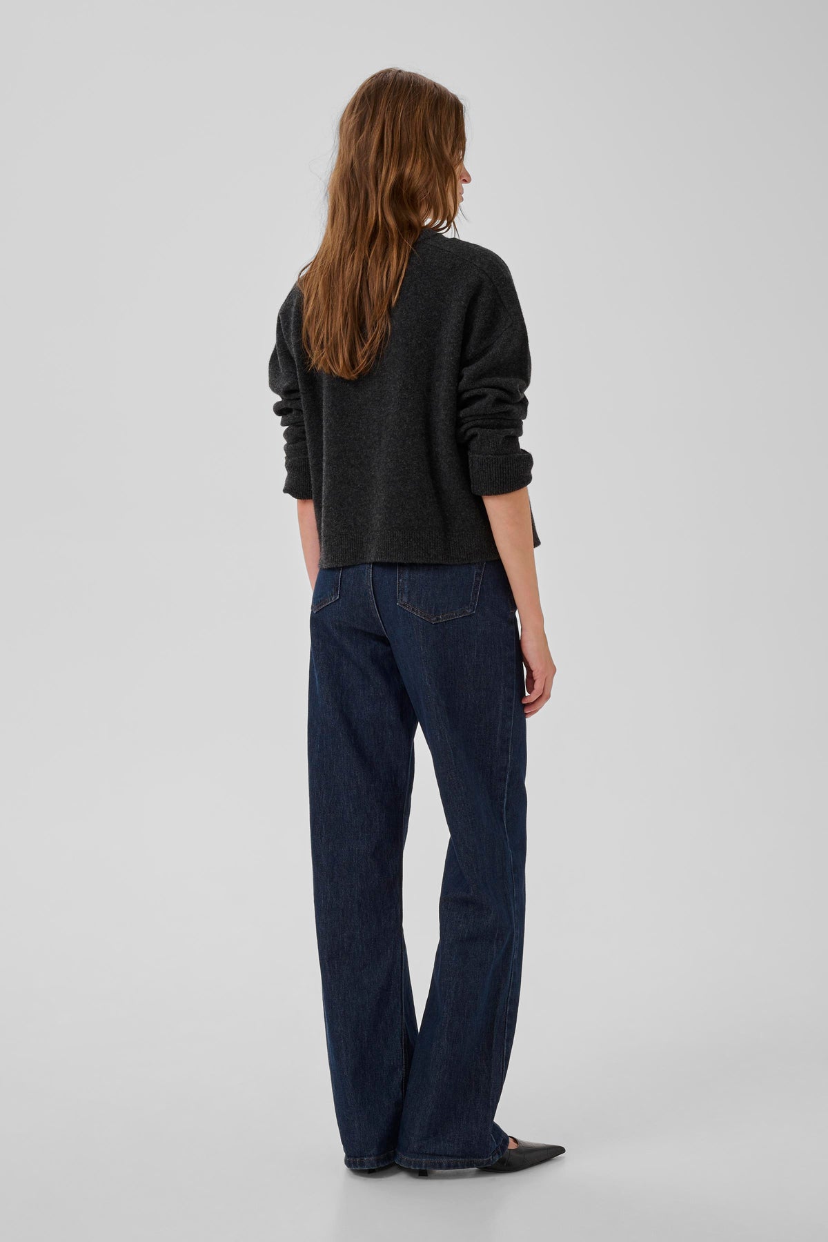 13 The Knit Cardigan Dark Grey Melange My Essential Wardrobe