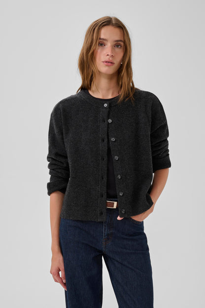 13 The Knit Cardigan Dark Grey Melange My Essential Wardrobe