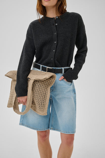 13 The Knit Cardigan Dark Grey Melange My Essential Wardrobe