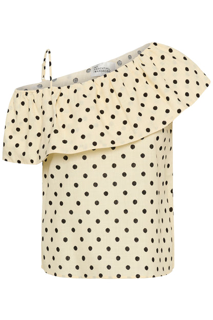 Nada Florence Blouse Lemon Icing w Dots My Essential Wardrobe