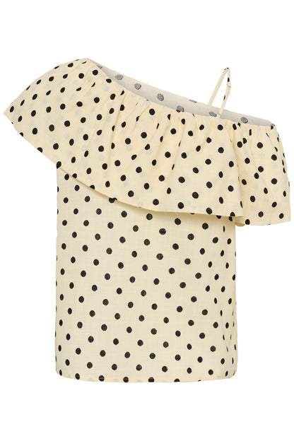 Nada Florence Blouse Lemon Icing w Dots My Essential Wardrobe