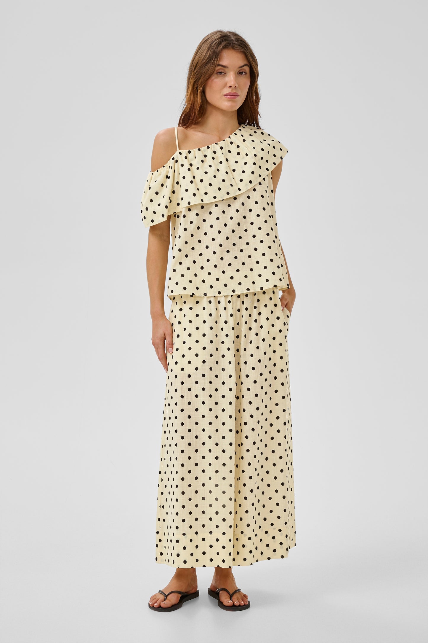 Nada Florence Blouse Lemon Icing w Dots My Essential Wardrobe
