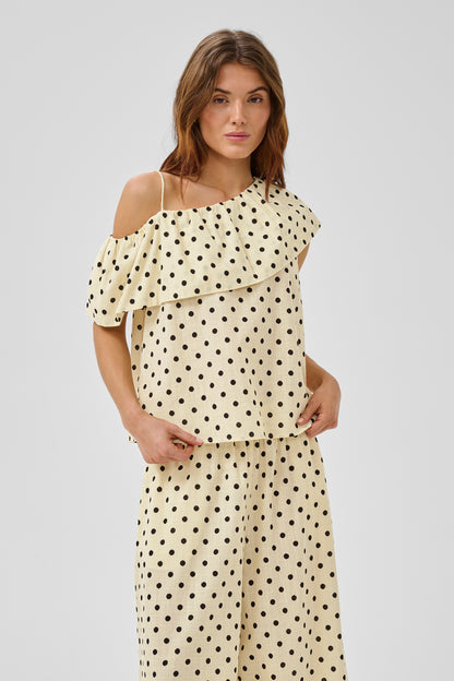 Nada Florence Blouse Lemon Icing w Dots My Essential Wardrobe