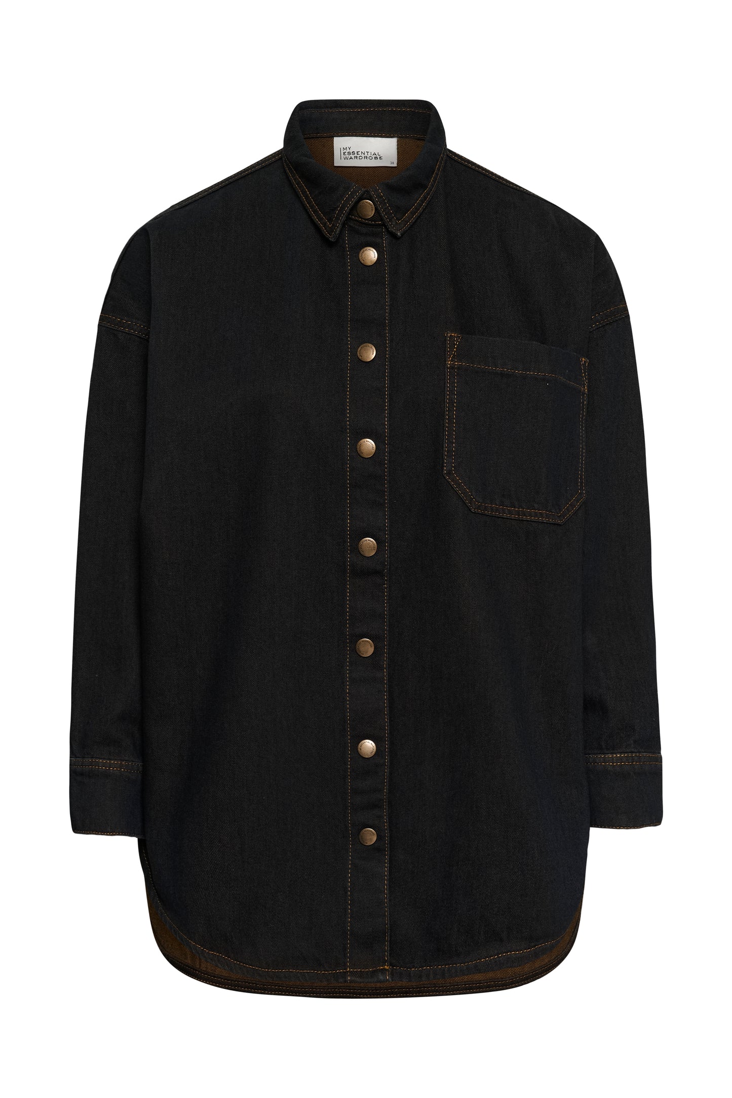Sinna Denim Shirt 186 Blue Brown Un-Washed My Essential Wardrobe