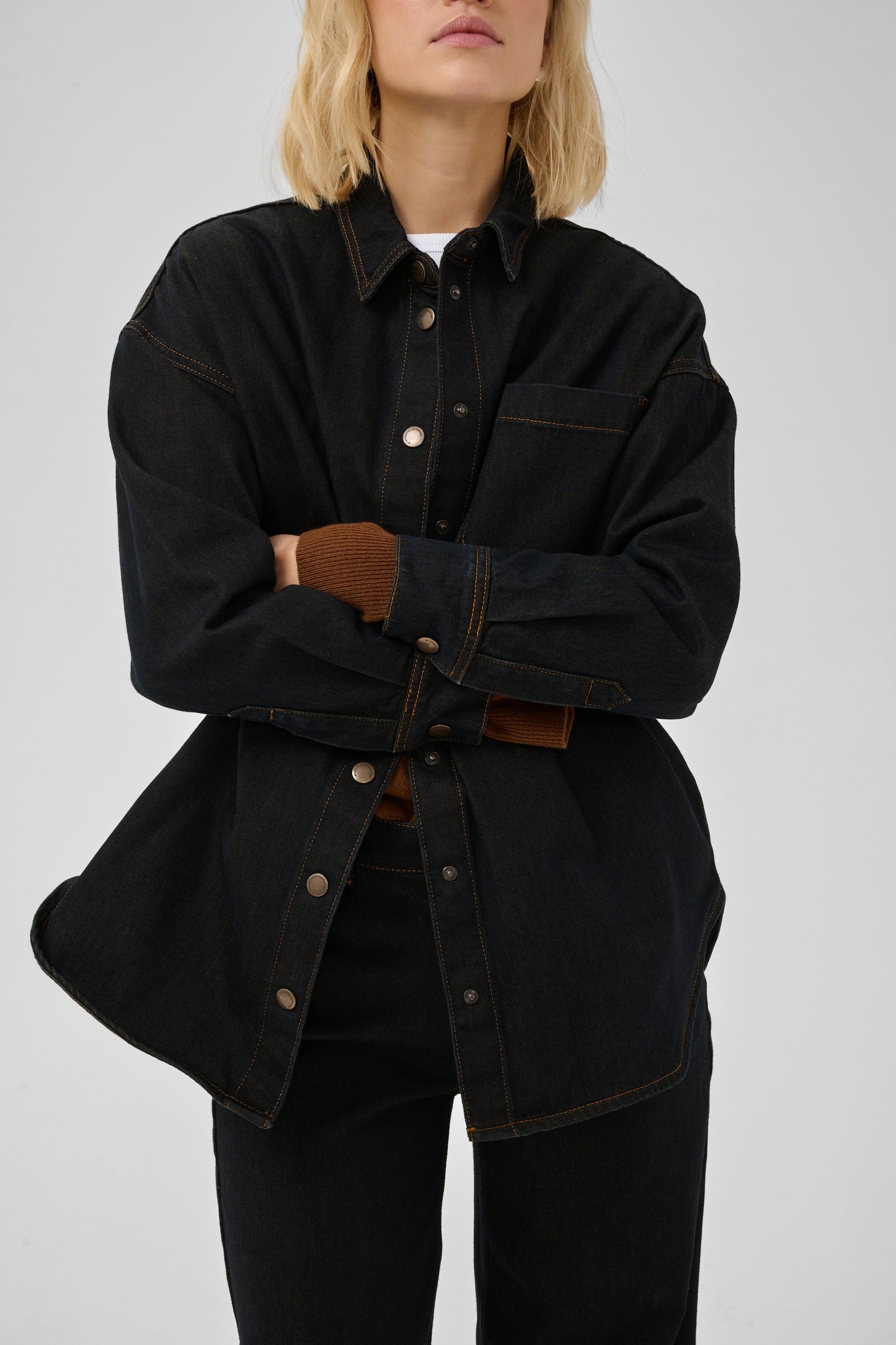 Sinna Denim Shirt 186 Blue Brown Un-Washed My Essential Wardrobe