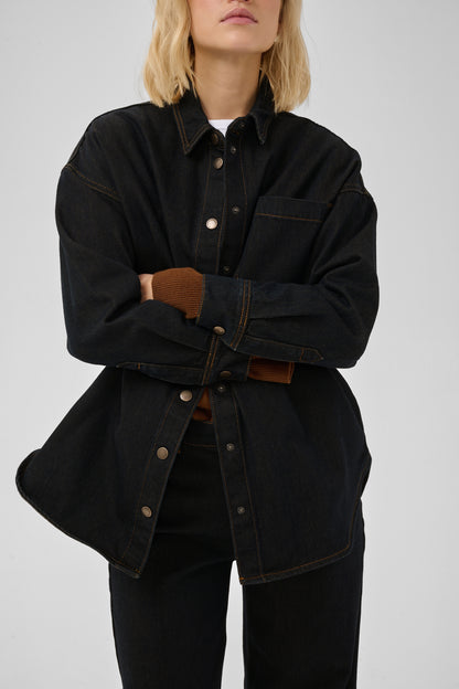 Sinna Denim Shirt 186 Blue Brown Un-Washed My Essential Wardrobe