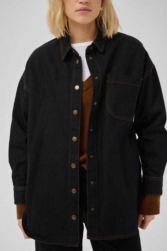 Sinna Denim Shirt 186 Blue Brown Un-Washed My Essential Wardrobe