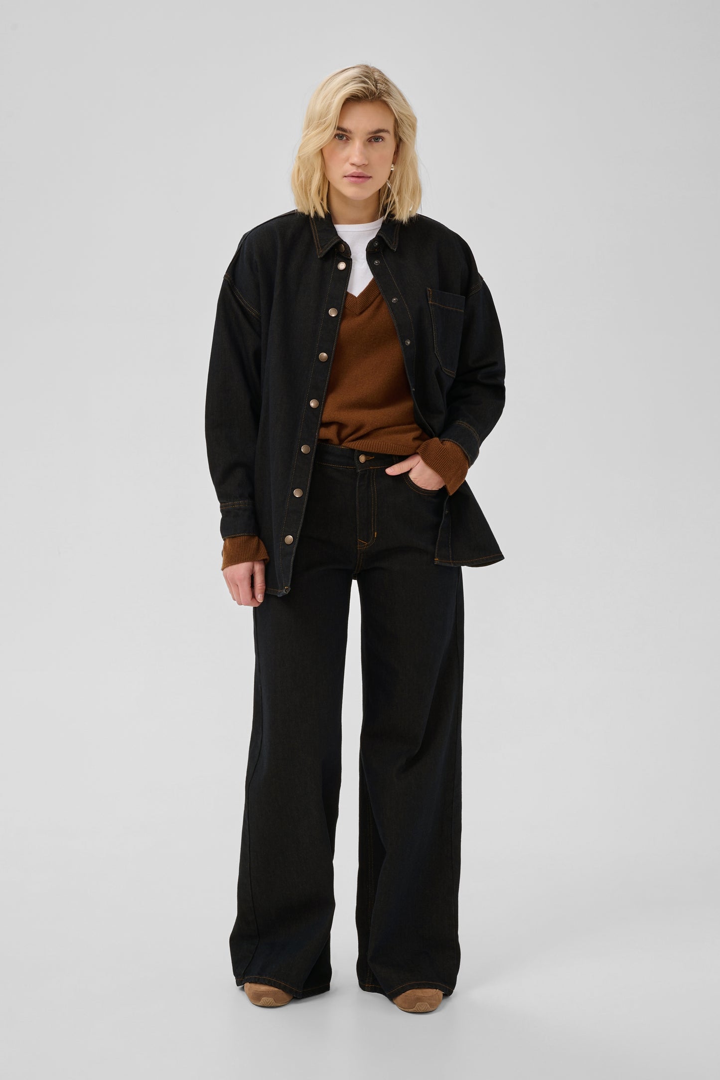 Sinna Denim Shirt 186 Blue Brown Un-Washed My Essential Wardrobe